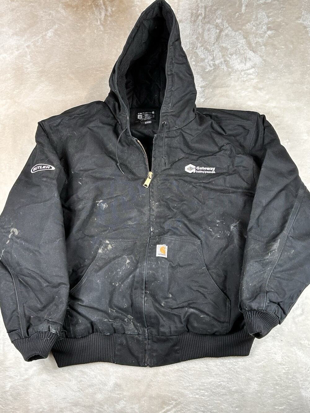 Carhartt Jacket Men’s Sz 3XL black zip up hooded workwear Insulated 103940-BLK